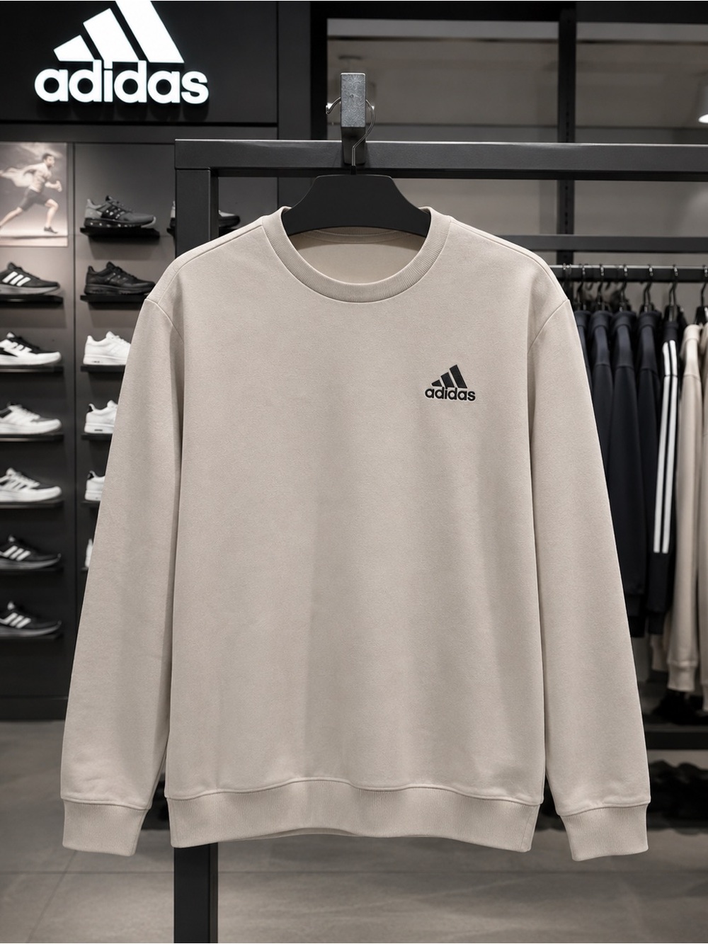 adidas Neutral Beige Crewneck Sweatshirt